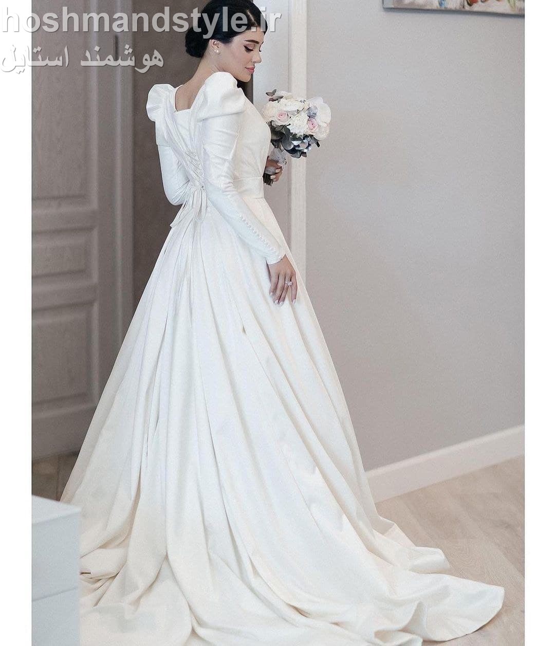 استایل عروس با لباس پوشیده و لاکچری