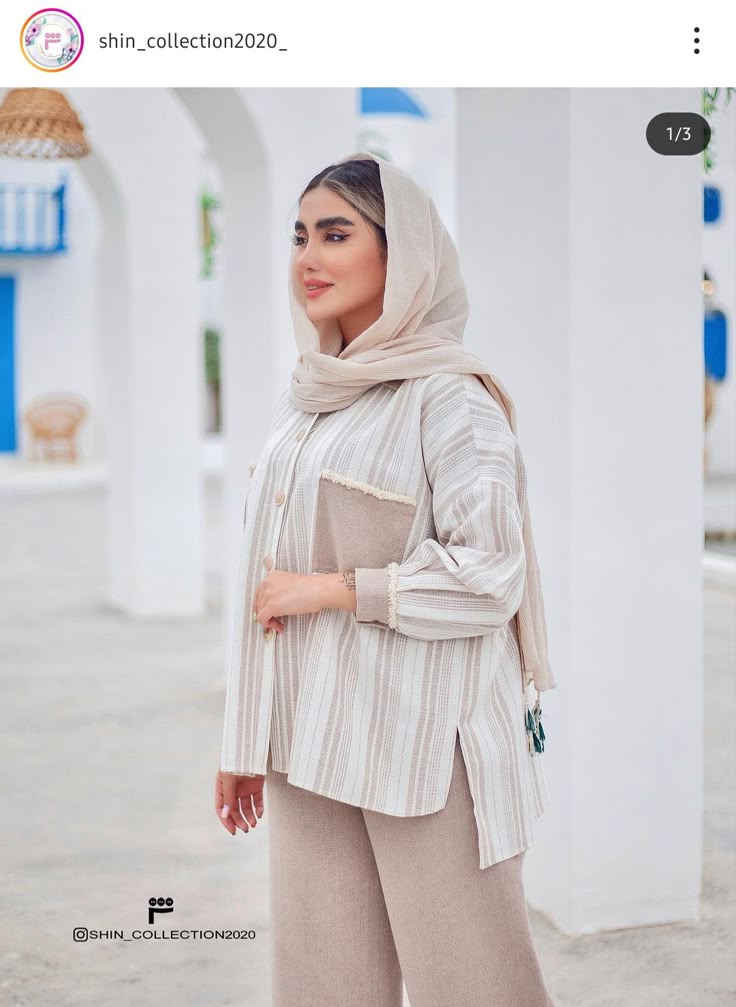 مانتو نخی تابستانی طرح راه راه